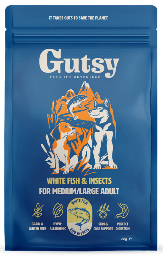Witte vis & insect voor grote volwassen honden 2kg
