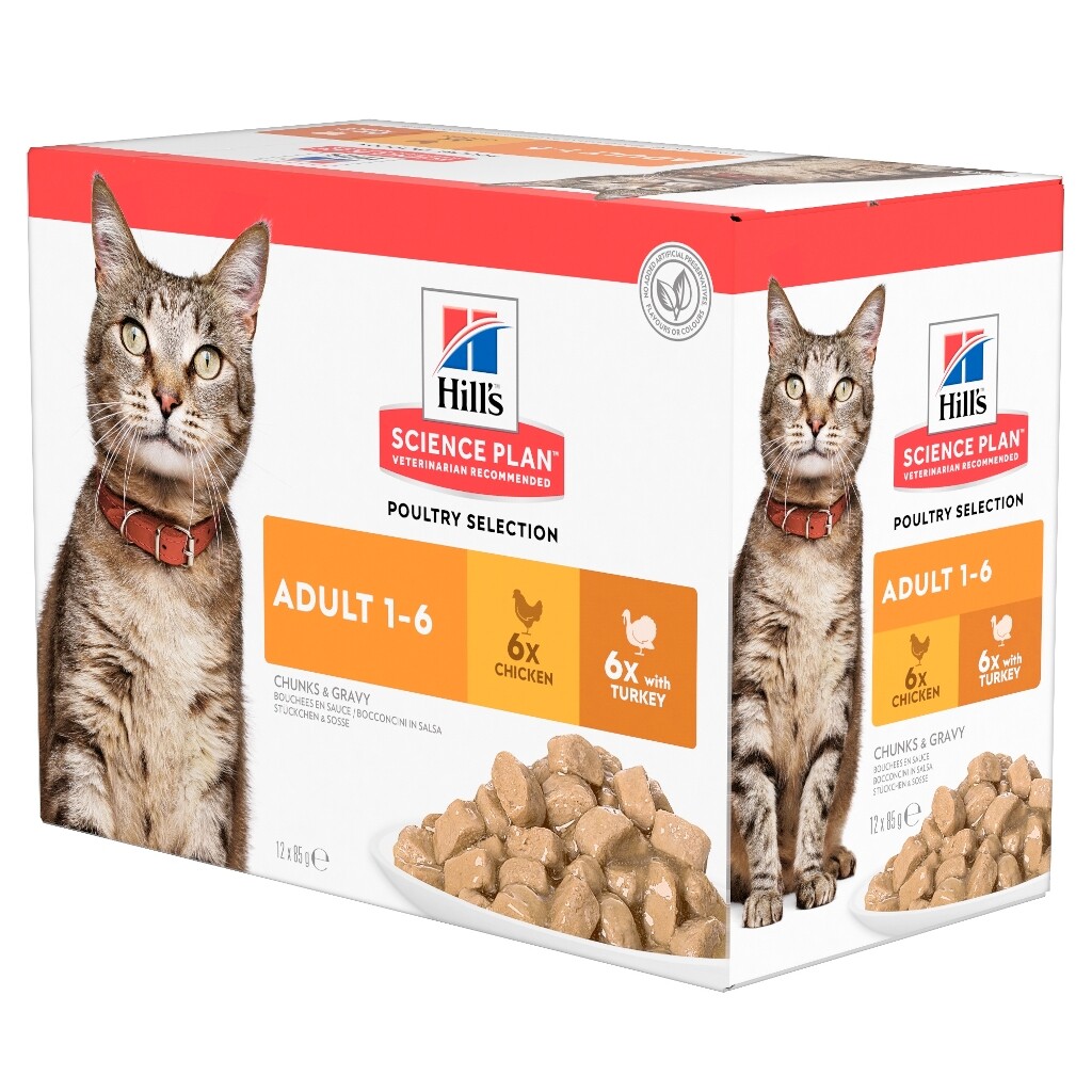 SP Adult multipack 12 sachets repas pour chat poulet et dinde 12x85g