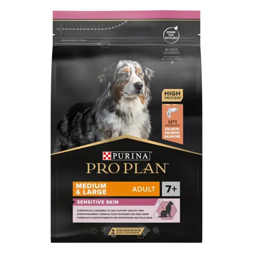 Sensitive Skin Medium & Large Adult Dog 7+ Riche en Saumon 3kg