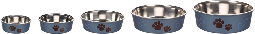 Gamelle pour la nourriture et l'eau Kena bleu métal ⌀ 12cm
