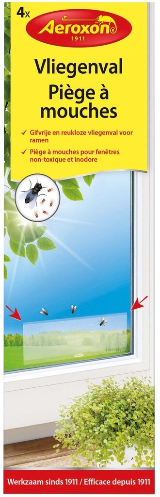 Doorzichtige vliegenval voor ramen 4 stuks