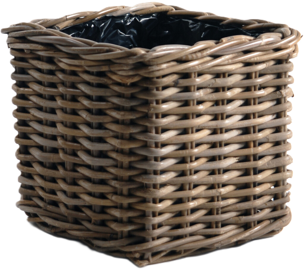 Panier Lana carré bas naturel 24x24cm