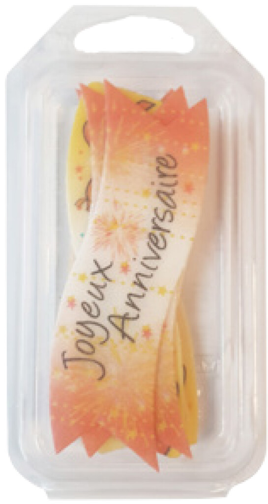Hostiewimpel Joyeux Anniversaire 8 stuks Hostiewimpel Joyeux Anniversaire 8 stuks