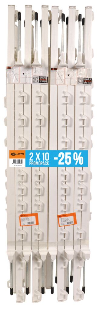 Duopack Vario paal (2x10) wit 1,00m