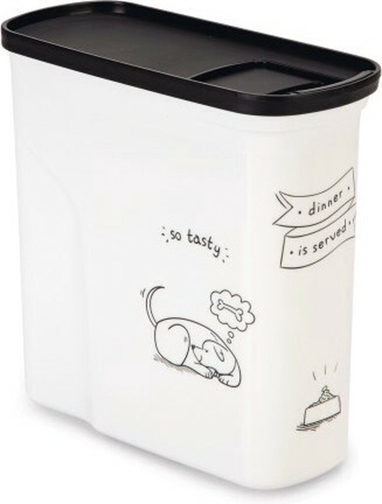 Voedselcontainer Wit - Dinner is served - Hond - 2L Voedselcontainer Wit - Dinner is served - Hond - 2L