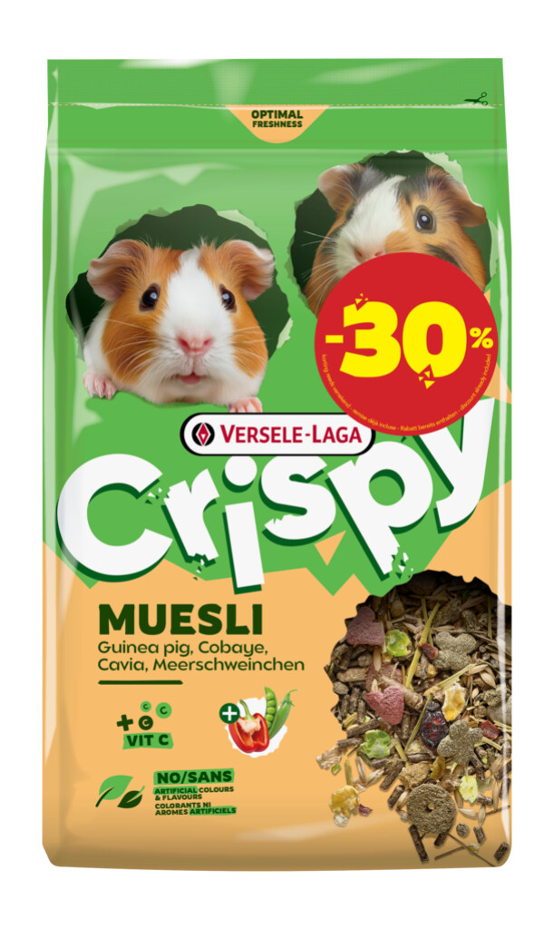 Muesli - Guinea Pig 2,5kg PROMO 30% gratis. VERKRIJGBAAR ZOLANG DE VOORRAAD STREKT.