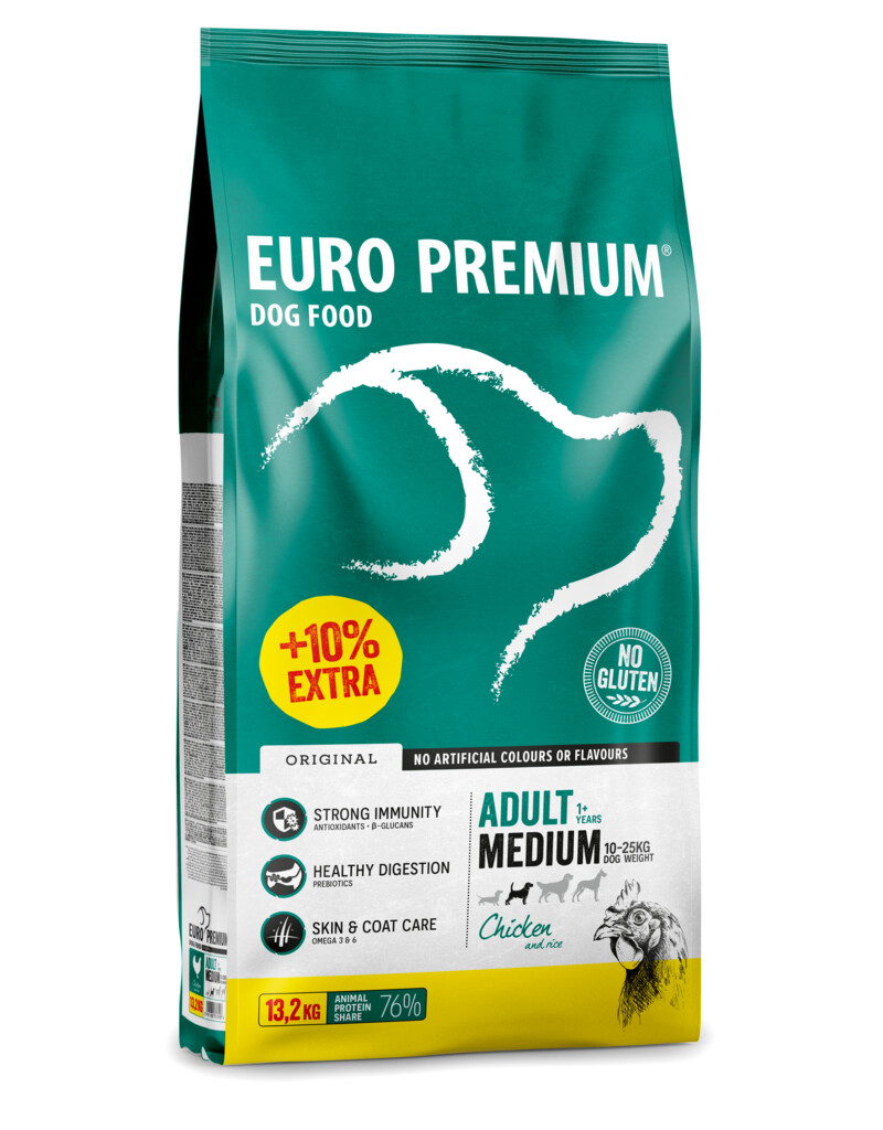 Medium adult chicken & rice bonusbag +10% - VERKRIJGBAAR ZOLANG DE VOORRAAD STREKT