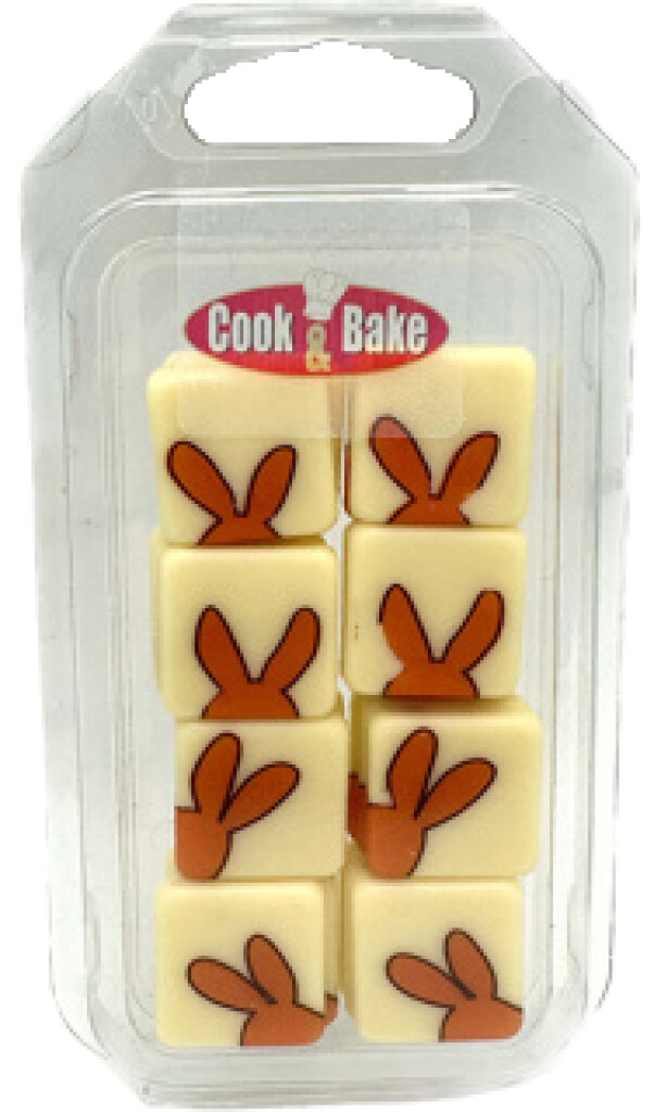 Plaatje konijnenoren chocolade Pasen 24 stuks
