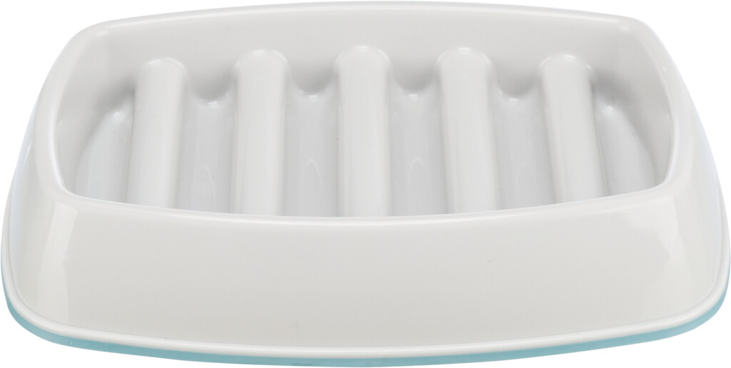 Slow Feeding voer/waterbak, kunststof/TPR 0,25L grijs