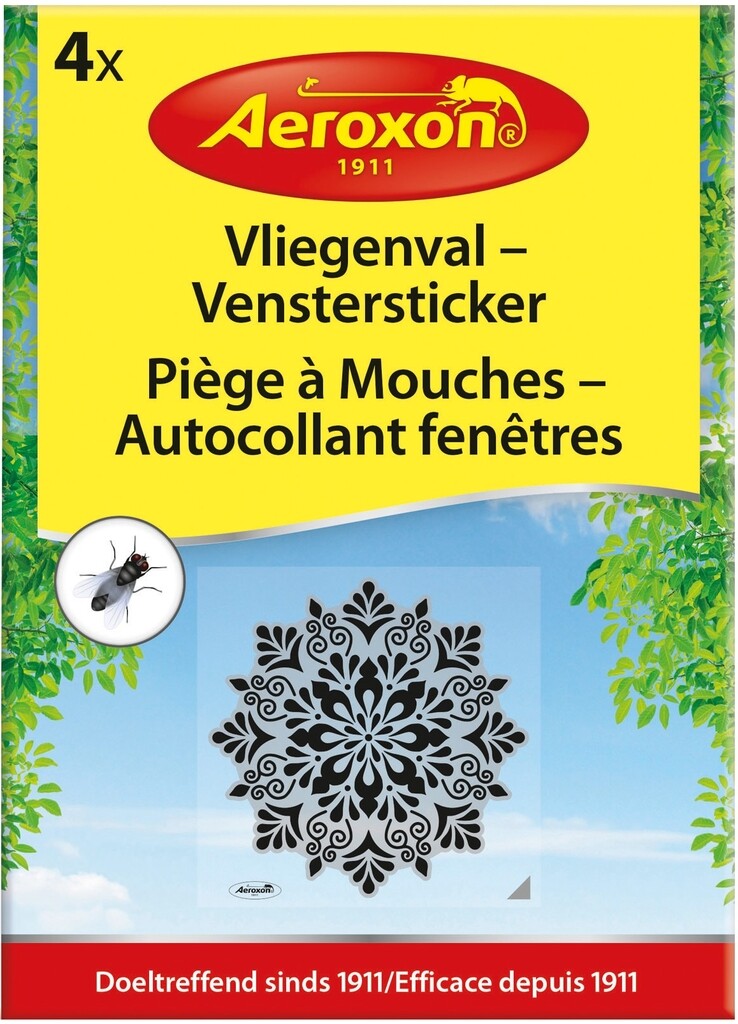 Vliegenval venstersticker 4 stuks