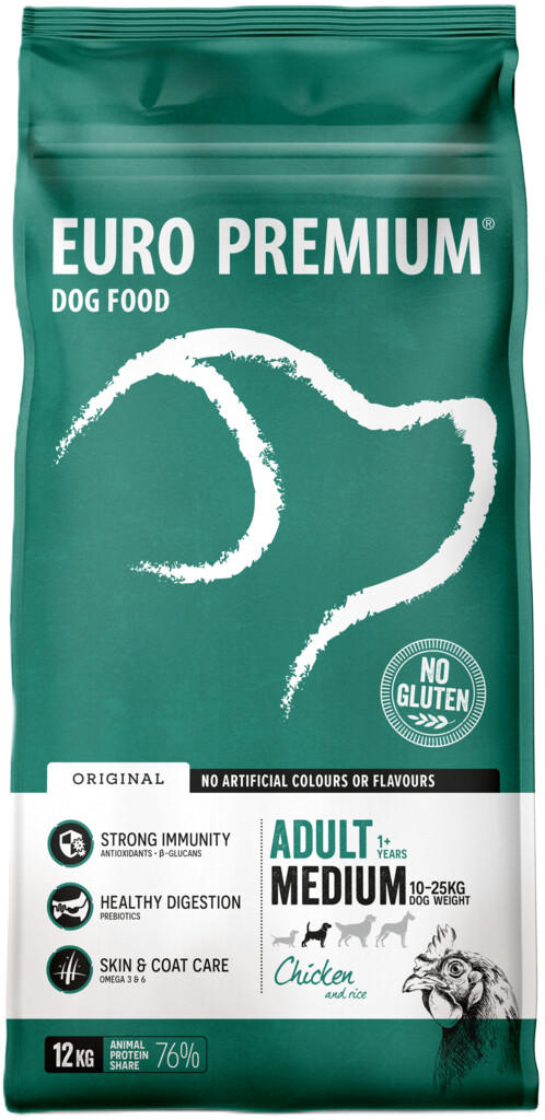 Medium adult chicken & rice 12kg