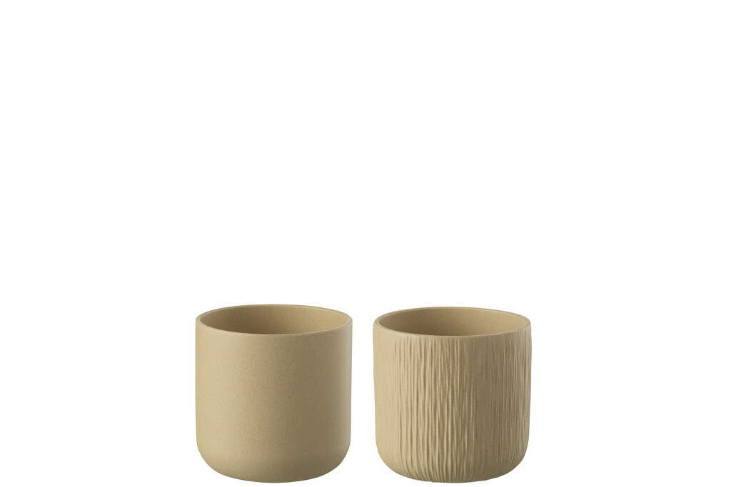 Câchepot gen céramique beige extra small assortiment de 2 Câchepot gen céramique beige extra small assortiment de 2