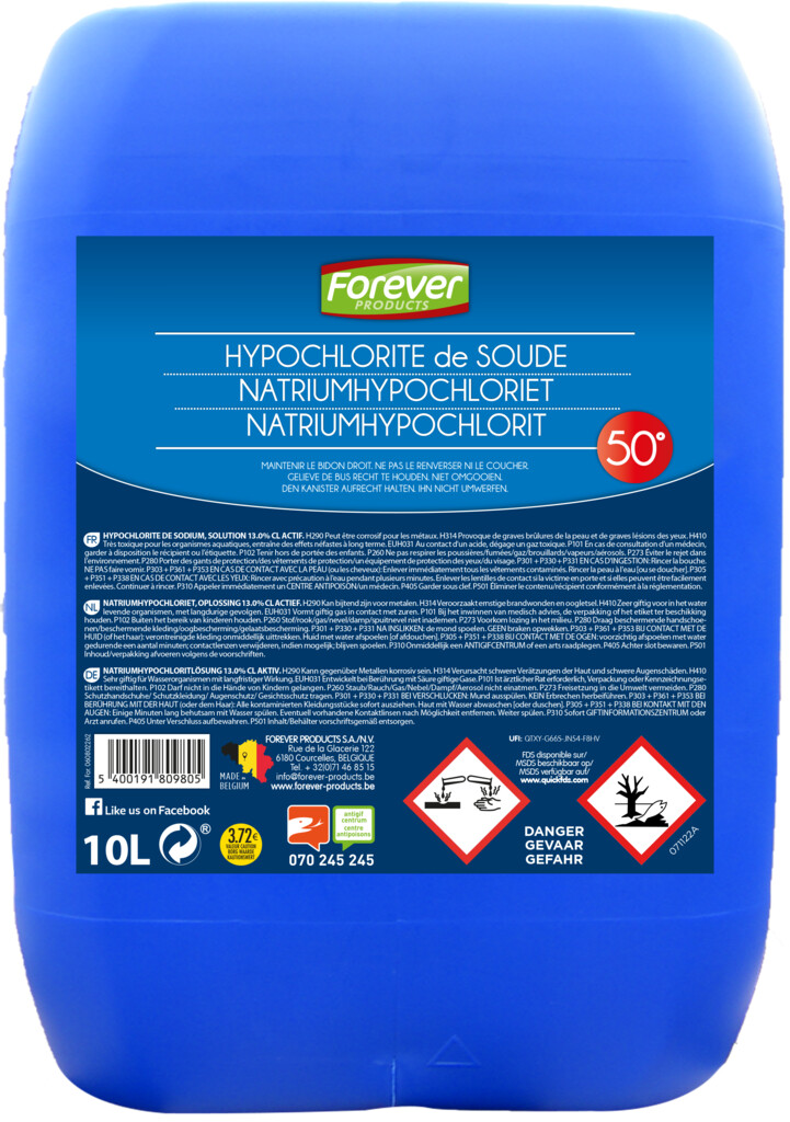 Hypochlorite de soude 10L Hypochlorite de soude 10L