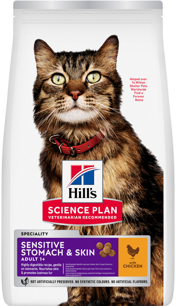 SP Sensitive Stomach & Skin croquettes pour chat au poulet 1,5 kg