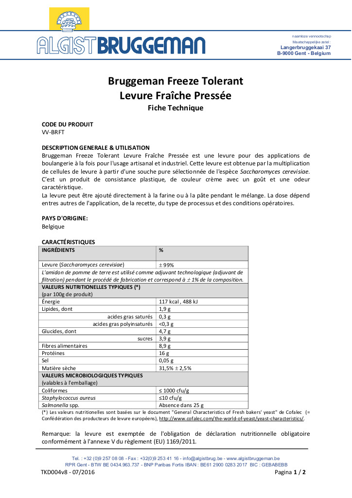 FT Levure sèche - 3kg FT Levure sèche - 3kg