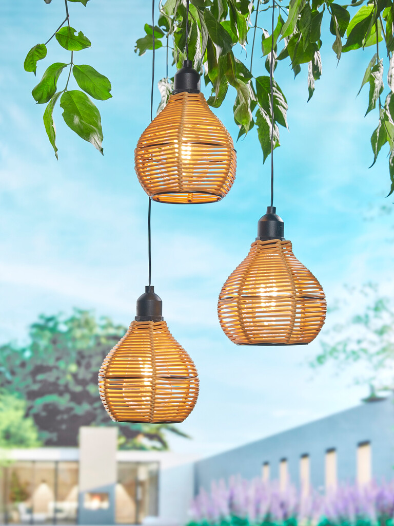 Batterij Hanglamp Rattan 15LM Patio  
