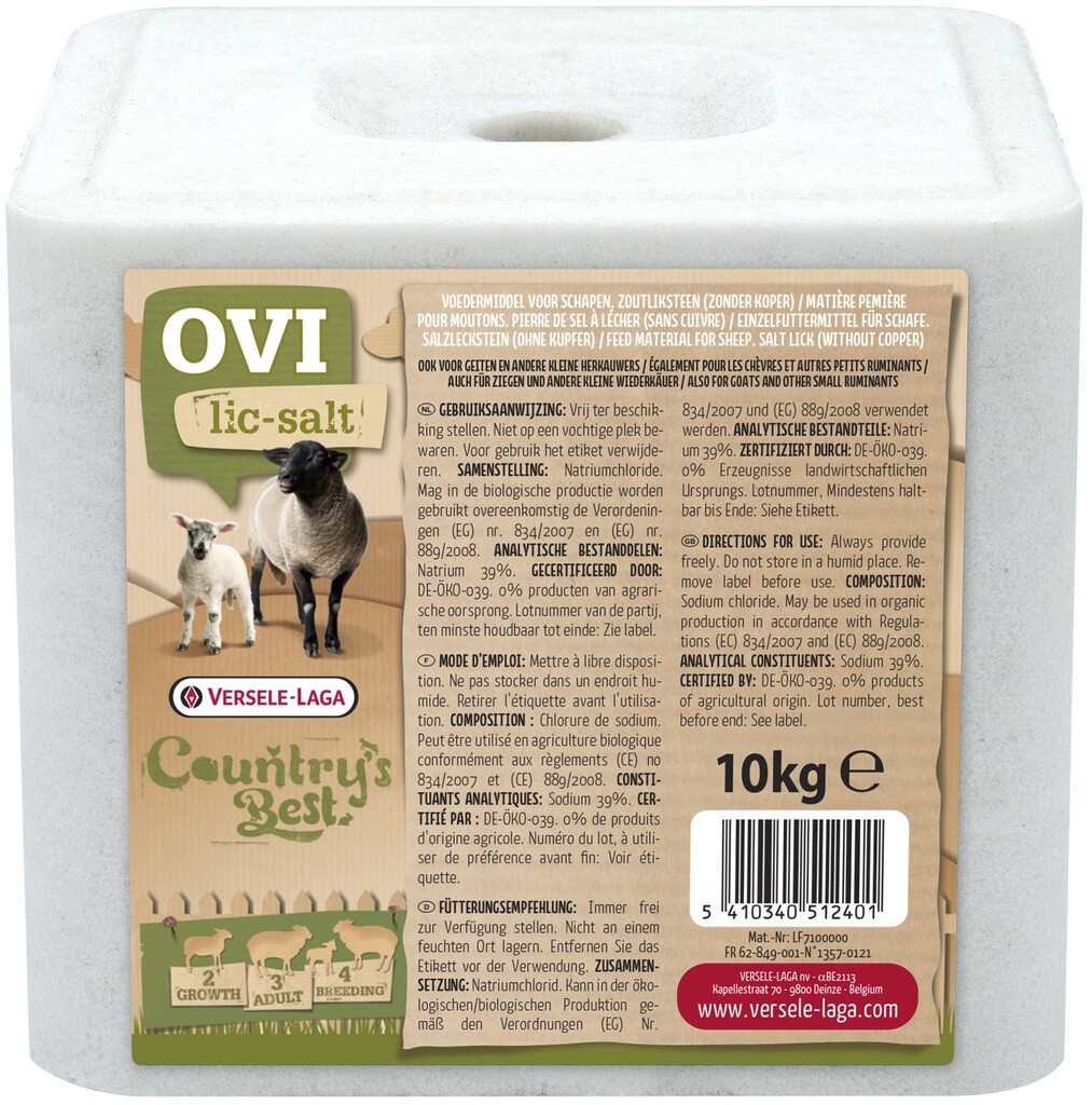 OVILIC Bloc de sel à lécher 10kg OVILIC Bloc de sel à lécher 10kg