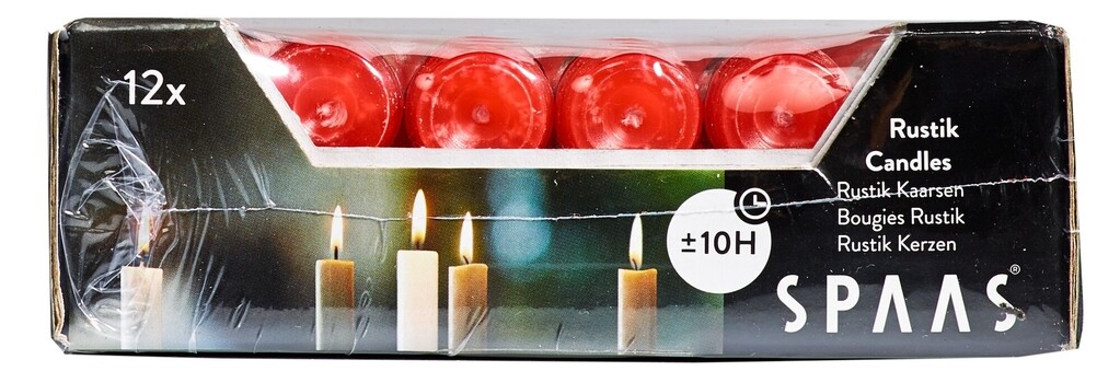 Rustieke huishoudkaars rood Rustieke huishoudkaars rood