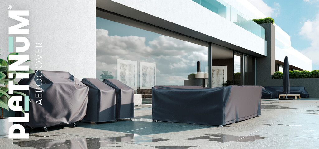 AeroCover housse pour table de salon, table basse et tables de feu. Housse respirante pour tables de salon, tables basses et tables de feu 105x105xH50cm.