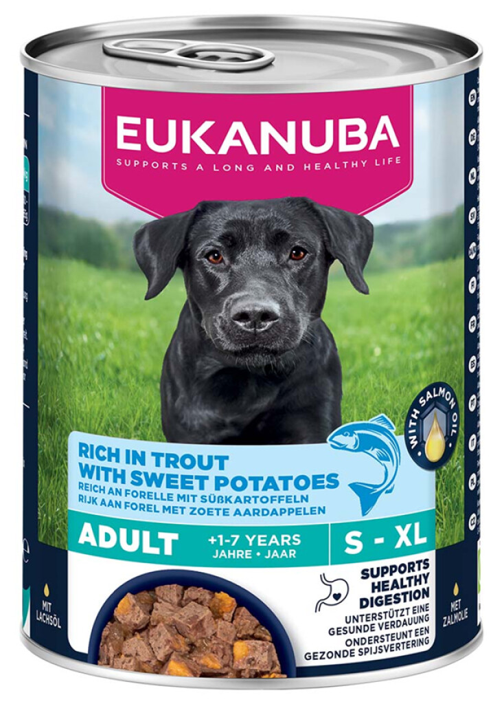 Dog wet food adult trout 400g