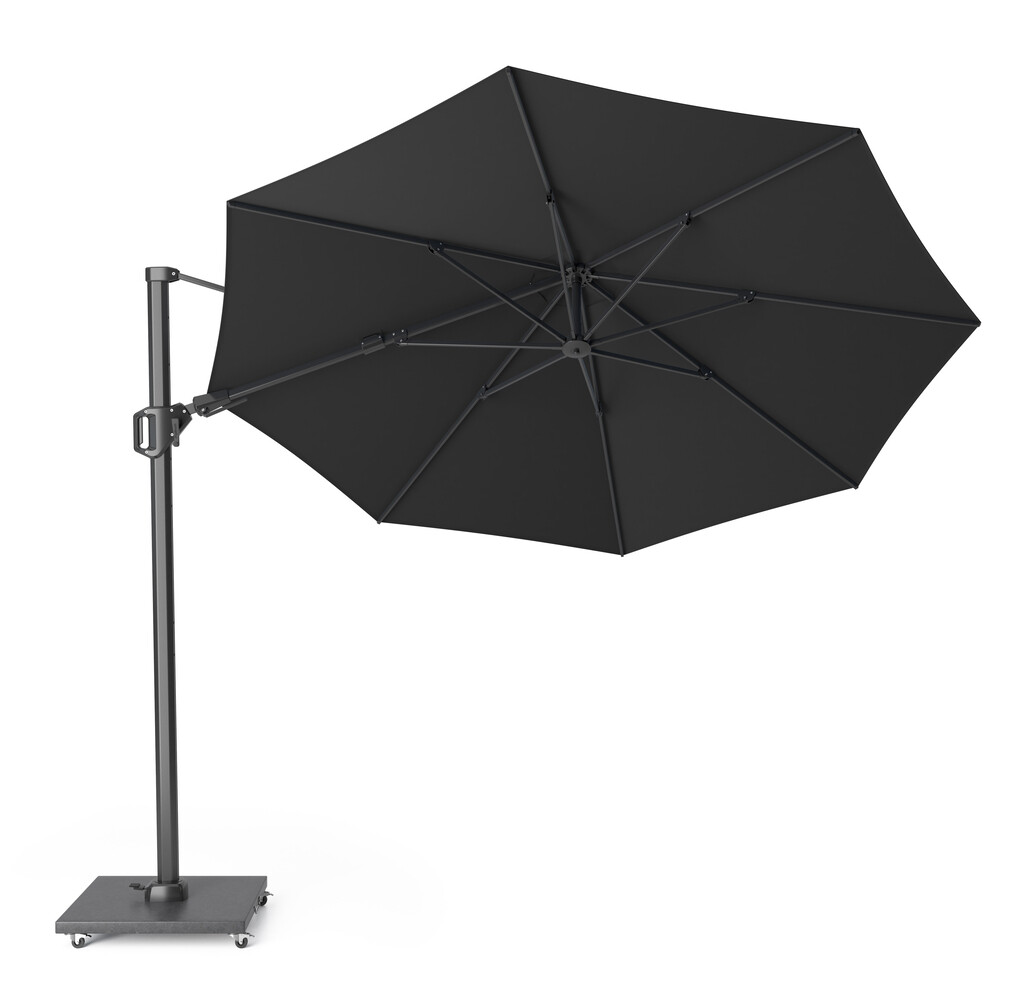 Parasol flottant Challenger T² Premium ø3,5 - Structure anthracite / Tissu faded black