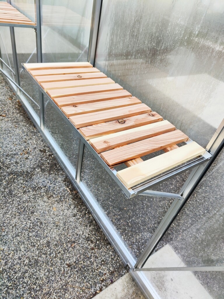 Etagère avec marqueterie bois 1 fenêtre 71,5 x 32 cm - alu
