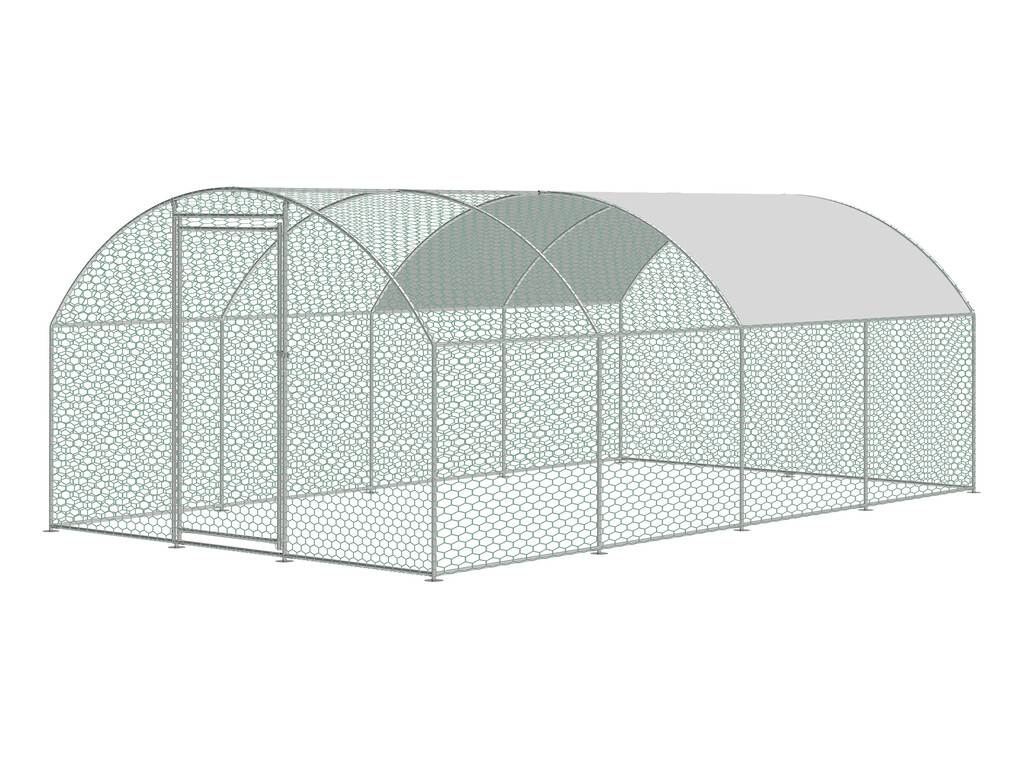 Enclos pour poules en métal avec bâche 500cm