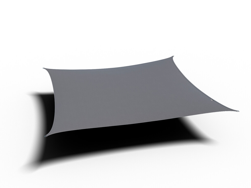 Dreamsail waterdicht schaduwdoek vierkant, 4,0 x 4,0 x 4,0 x 4,0m, Grijs.