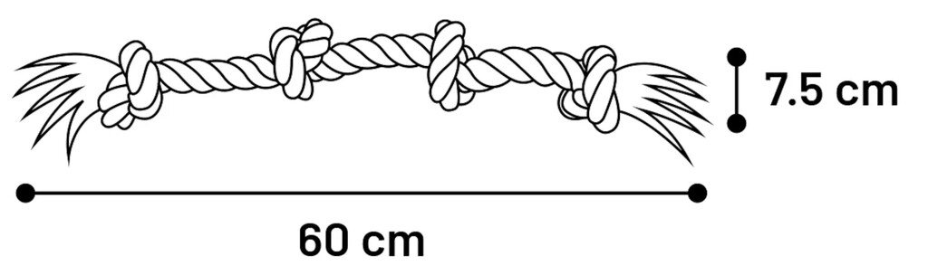 HS Jim Touw 4 Knopen Blauw/Wit/Grijs 60cm