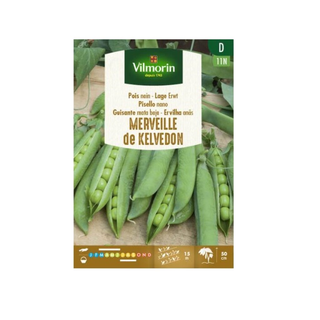 Pois nain à grain ridé Merveille De Kelvedon 150g Pois nain à grain ridé Merveille De Kelvedon 150g