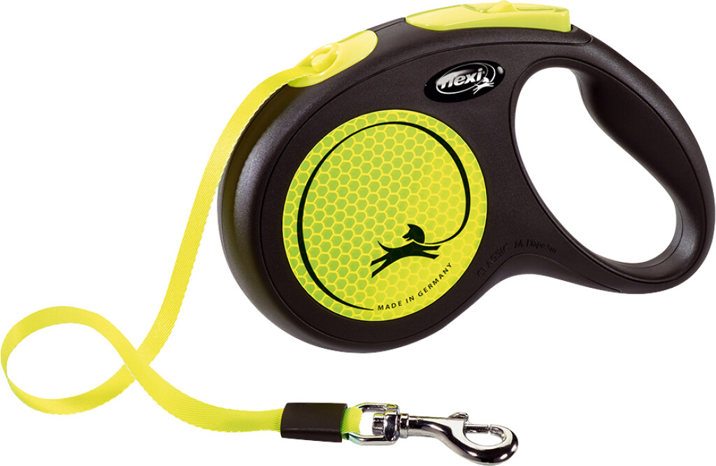 Laisse New Neon Sangle Jaune M 5m Laisse New Neon Sangle Jaune M 5m
