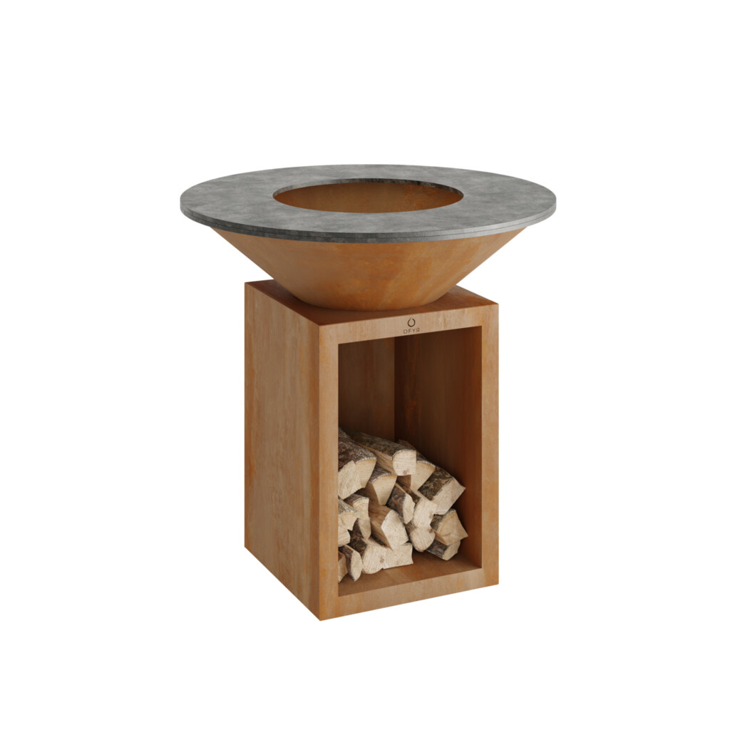 Classic Storage Corten 100 - cuisinière avec stockage de bois