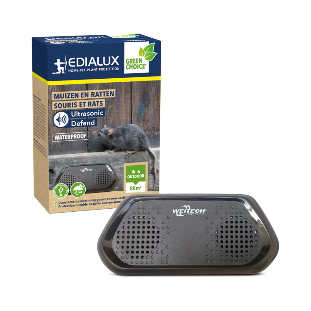 Ultrasonic Defend muizen & ratten in- & outdoor 1 stuk Ultrasonic Defend muizen & ratten in- & outdoor 1 stuk