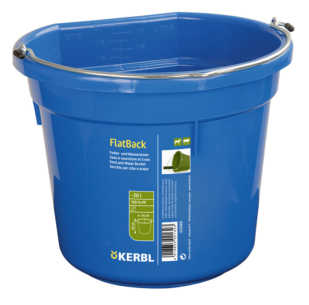 Seau-mangeoire flatback 20L bleu