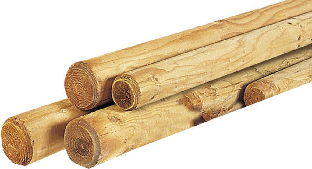 Grenen ronde paal  Ø 4 x 150 cm