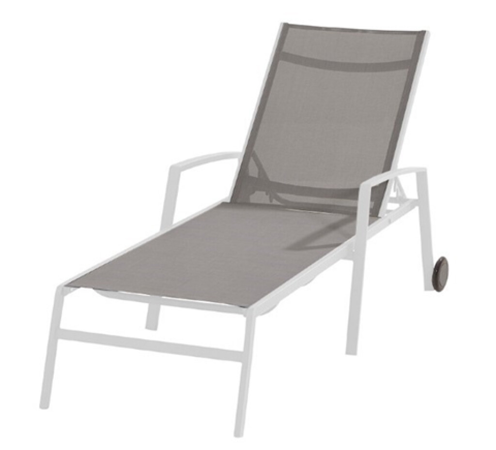 Solana chaise longue à roulettes blanche