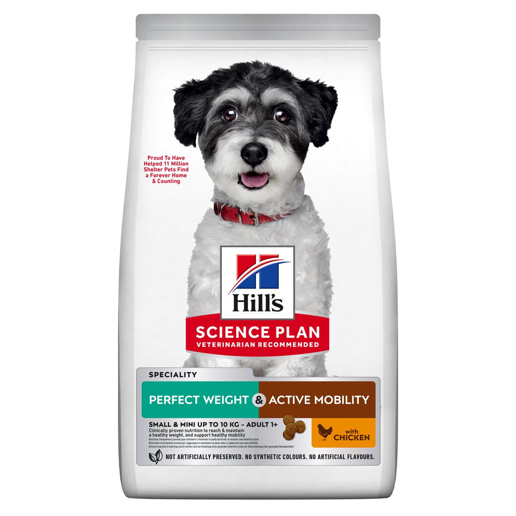 Science Plan Perfect Weight & Active Mobility Aliment pour Chien Adulte Small & Mini au Poulet 1,5kg
