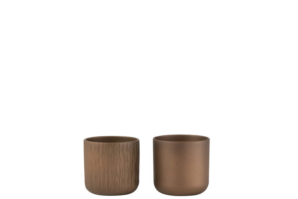 Câchepot gen céramique or/cuivre extra small assortiment de 2 Câchepot gen céramique or/cuivre extra small assortiment de 2