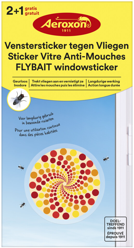 Venstersticker tegen vliegen 3 stuks