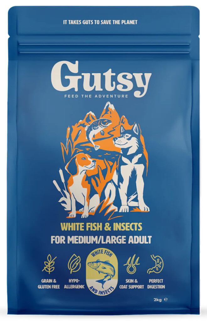 Witte vis & insect voor grote volwassen honden 10kg