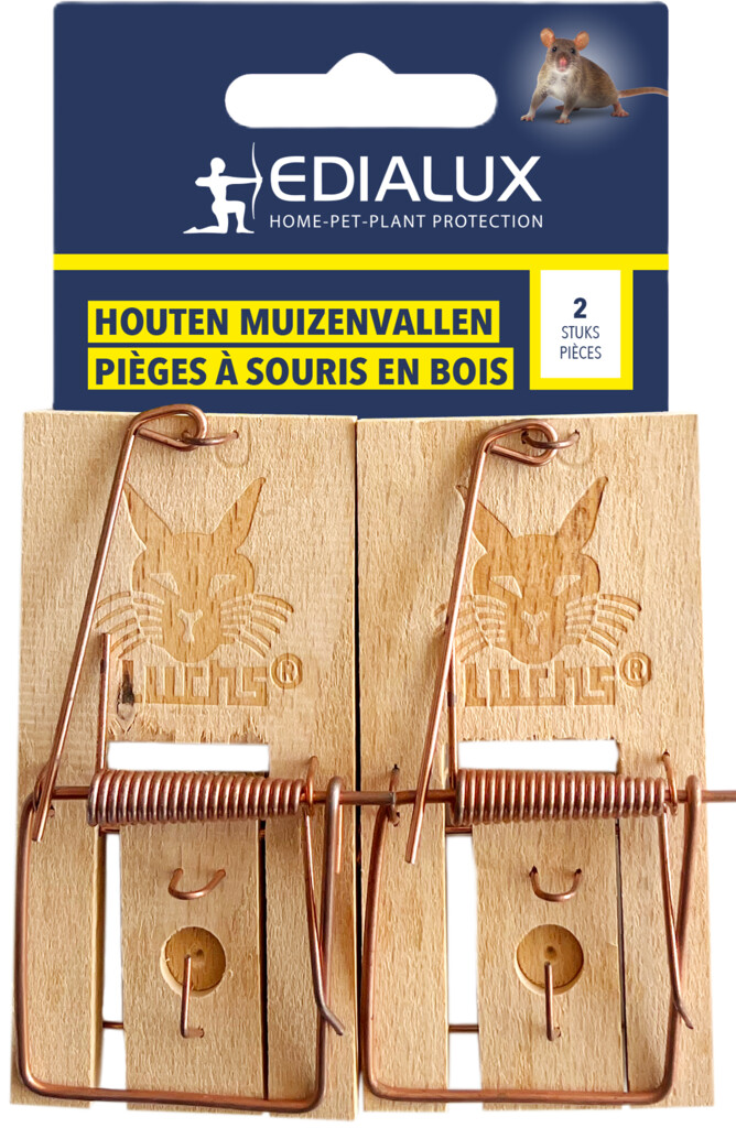 Muizenval hout 2 stuks