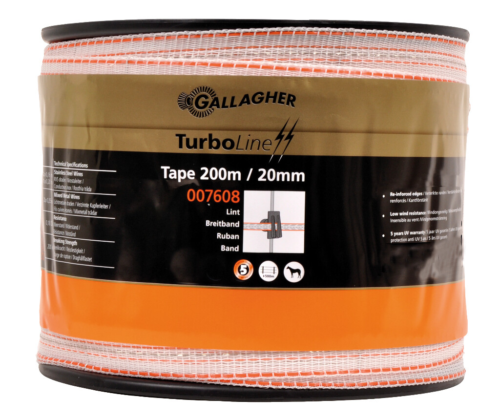 Turboline lint 20mm blanc 200m