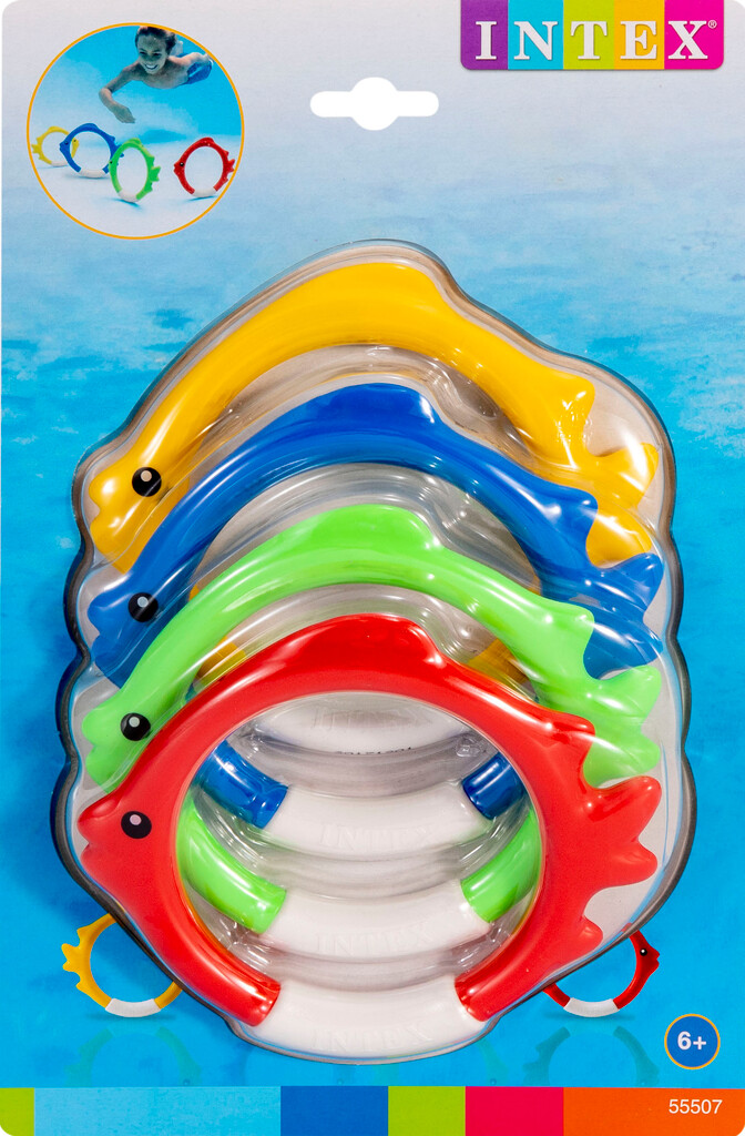Onderwater vis ringen, 4 kleuren