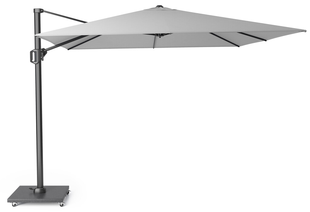Zweefparasol Challenger T1 3,0 x 3,0 m - Frame antraciet / doek lichtgrijs