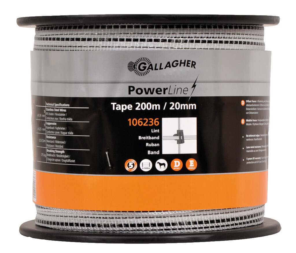 Powerline lint 20mm wit 200m