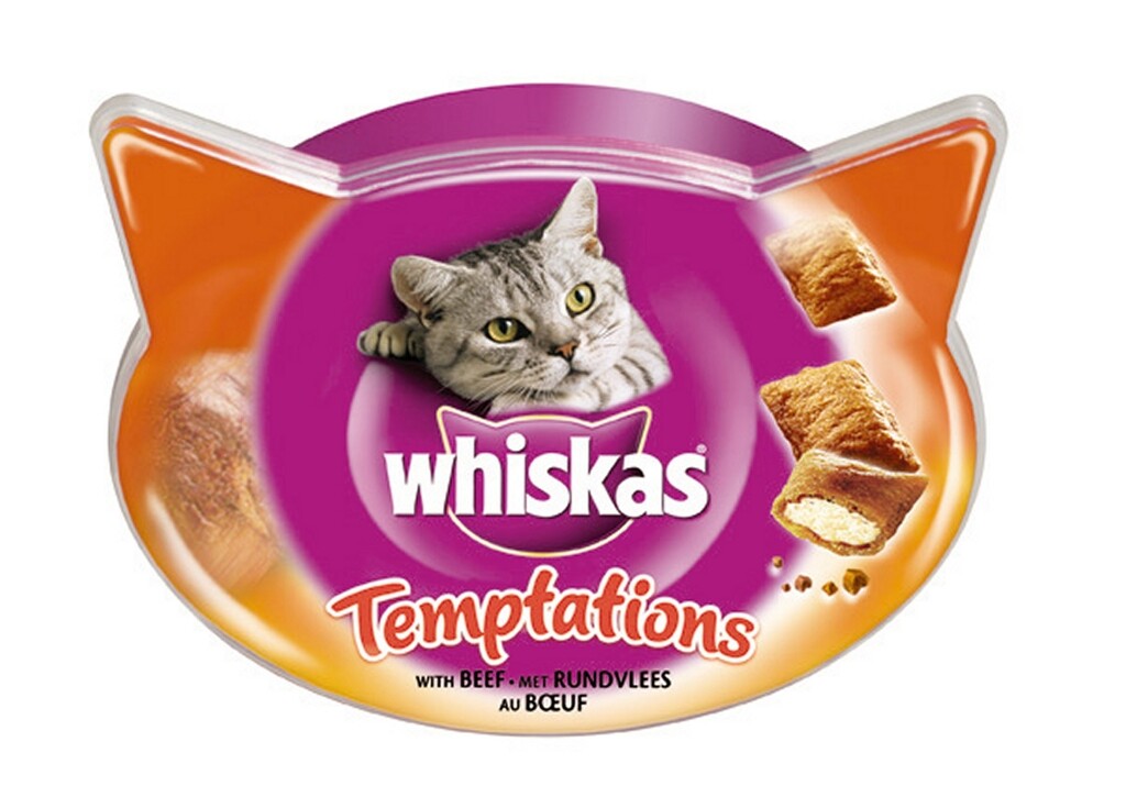 Temptations snacks met rund 60g Temptations snacks met rund 60g