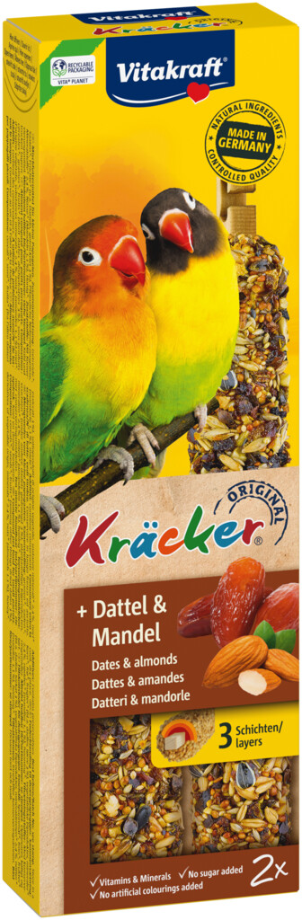 Kräcker® Original agapornide met dadel en amandel 2 stuks Kräcker® Original agapornide met dadel en amandel 2 stuks