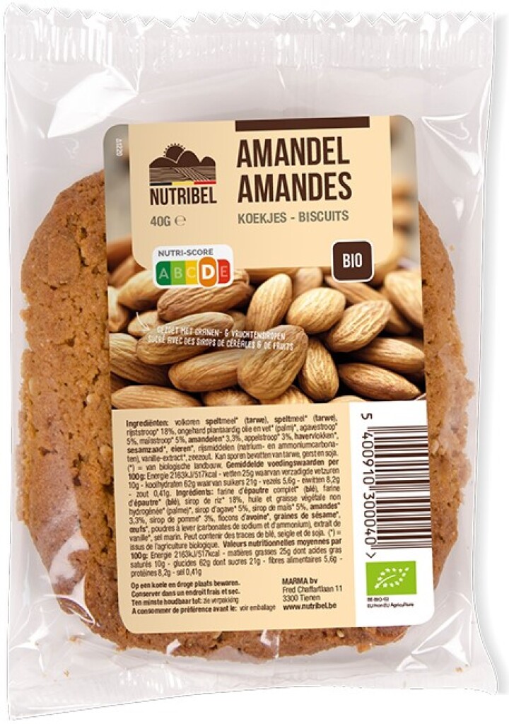 Spelt amandelkoek bio 40g Spelt amandelkoek bio 40g