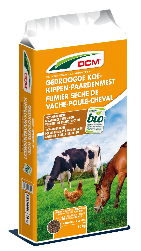 Fumier séché de vache-poule-cheval 10kg Fumier séché de vache-poule-cheval 10kg