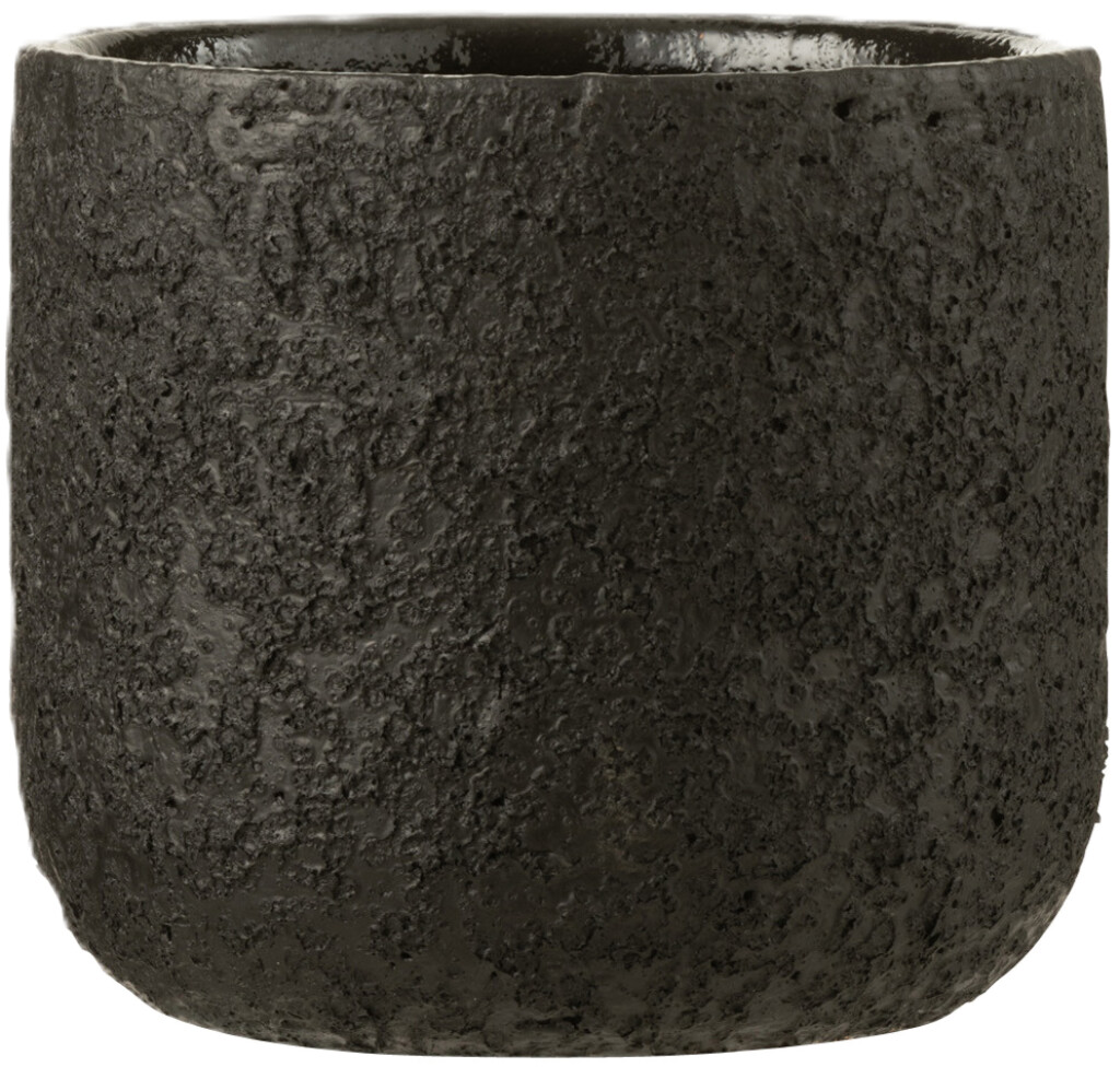 Bloempot ruw keramiek zwart small